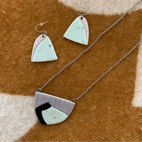 Hand Crafted Jewelry - Gorgeous Matching Ceramic Necklace and Earring Set